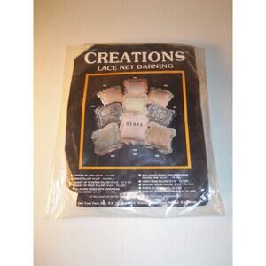 Creations Lace Net Darning Pillow Basket Of Flowers #982 14"x14" Kit -0915T22